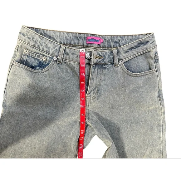 Edikted Light Wash Blue Wide Leg Jeans M - Picture 6 of 7